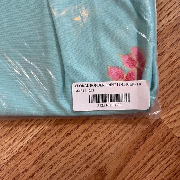 NWT Sawyer Creek Border Print Lounger Blue Flowers Size 1X - Picture 4 of 5